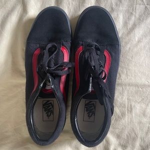 Men’s Vans Old School Mickey Mouse Black and Red Sneakers
